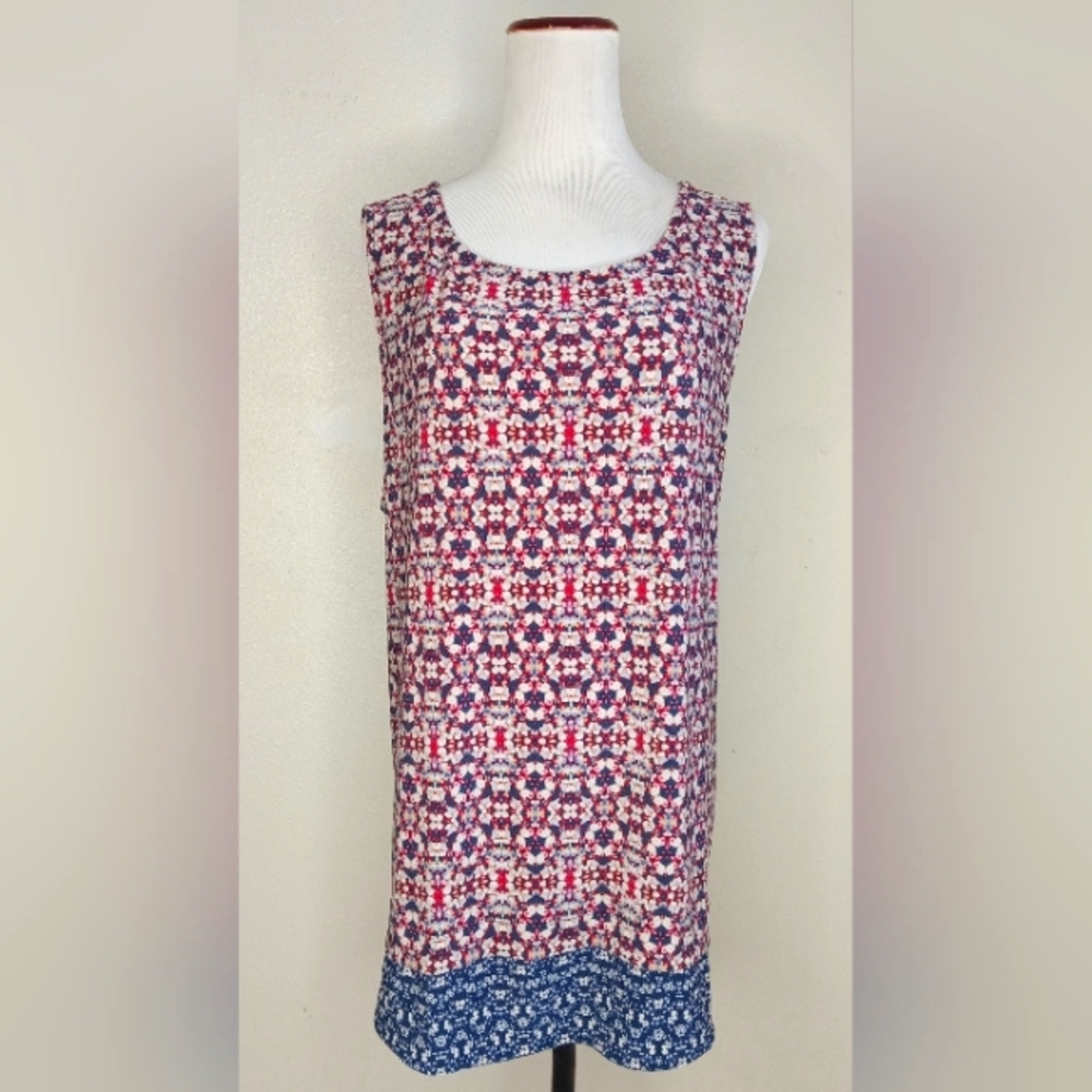 ROZ + Ali kaleidoscopic top multicolored short sleeve size 2x.